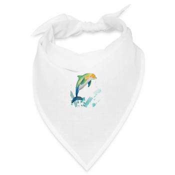 21 Delfin - Bandana Dreieckstuch - Weiß - Vorne