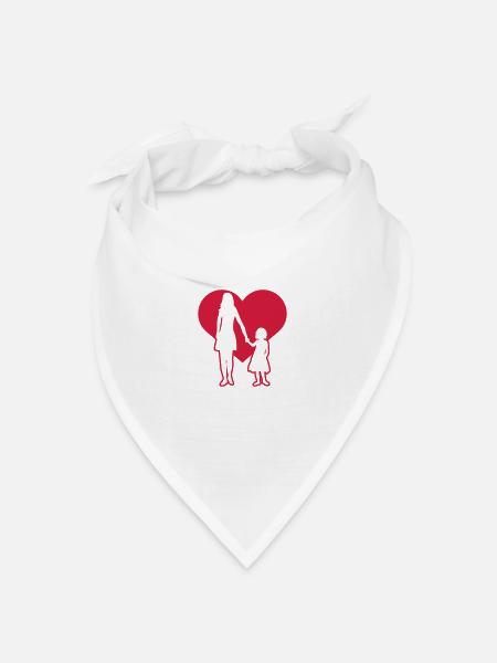 Geschenkidee Mama Tochter - Bandana Dreieckstuch - Weiß