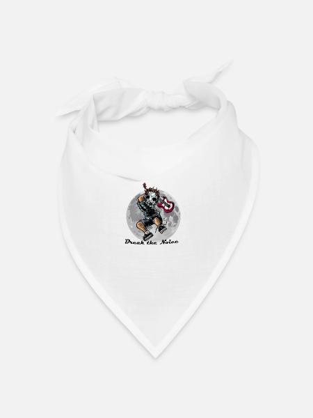 Cooler Rocker Break the Noice mit Gitarre - Bandana Dreieckstuch - Weiß