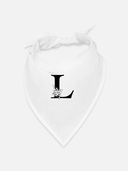 Buchstabe L - Bandana Dreieckstuch - Weiß