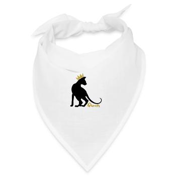 Queen Katze mit Krone: OKH, Peterbald, Sphynx - Bandana Dreieckstuch - Weiß - Vorne