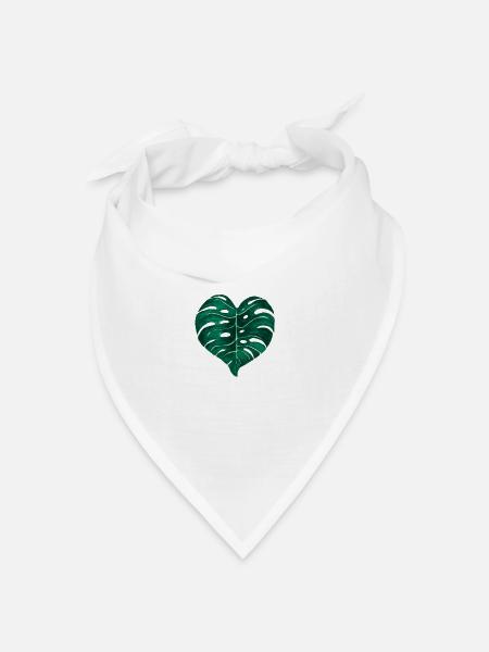 Monstera Deliciosa Blatt - Bandana Dreieckstuch - Weiß