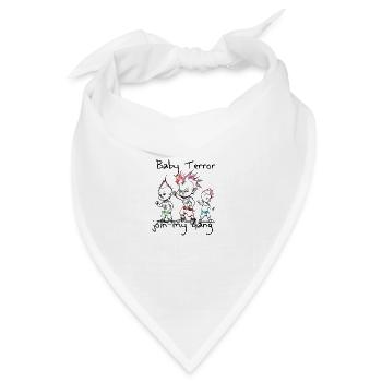 Baby Terror join my Gang Punk Desiger Emo - Bandana Dreieckstuch - Weiß - Vorne