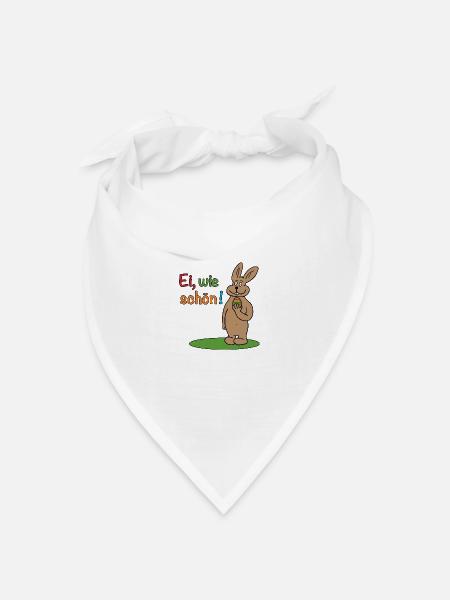 "Ei, wie schön!" Design von Tamino - Bandana Dreieckstuch - Weiß