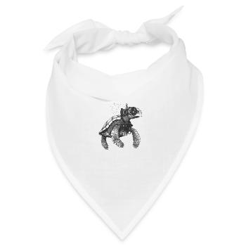 Schildkröte mit Taucher Zubehör als Diver - Bandana Dreieckstuch - Weiß - Vorne