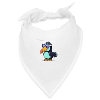 Den Tukan auf die Mühle bringen - Bandana Dreieckstuch - Weiß - Vorne