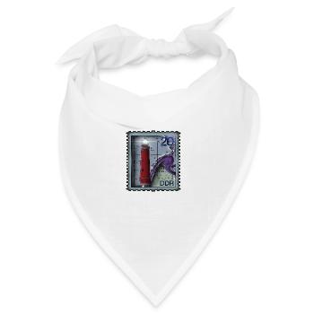 Briefmarke Leuchtturm - Bandana Dreieckstuch - Weiß - Vorne