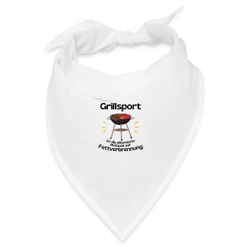 Grillen Grillspruch Grillschürze Fettverbrennung - Bandana Dreieckstuch - Weiß - Vorne