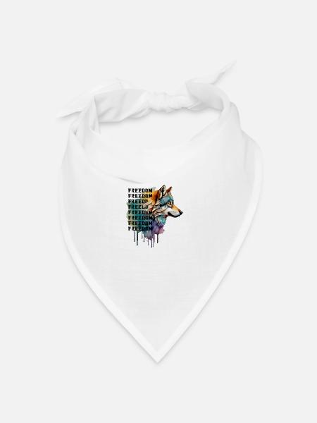 FREIHEITSWOLF - Bandana Dreieckstuch - Weiß