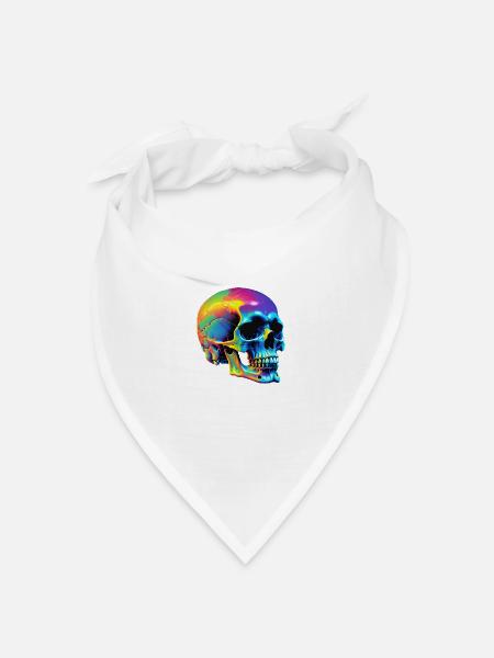 Skull - Bandana Dreieckstuch - Weiß