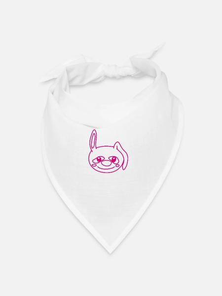 fröhlicher Hase - Bandana Dreieckstuch - Weiß