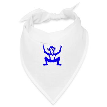 Lustiger Party Affe Hält Finger Hände Hoch Spaß DJ - Bandana Dreieckstuch - Weiß - Vorne