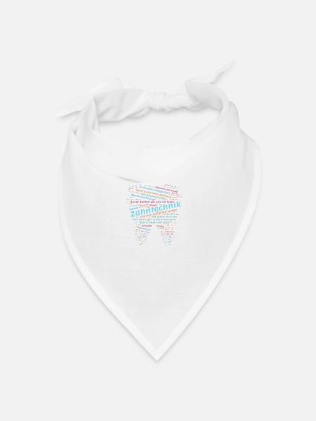 Zahntechnik Bullshit Wordcloud bunt - Bandana Dreieckstuch - Weiß
