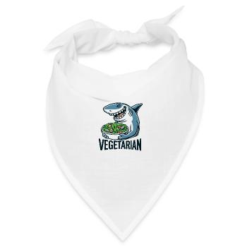 Vegetarischer Hai - Bandana Dreieckstuch - Weiß - Vorne