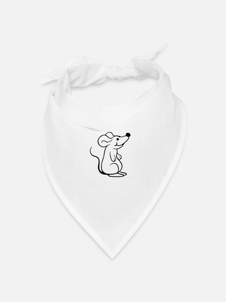Maus Mäuschen Süße Kleine Ratte Nager Freundlich - Bandana Dreieckstuch - Weiß