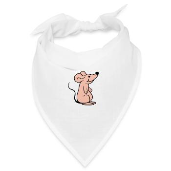 Maus Mäuschen Süße Kleine Ratte Nager Freundlich - Bandana Dreieckstuch - Weiß - Vorne