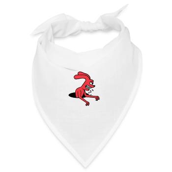 Hase Loch Monster Böse gefräßig Halloween Sabber - Bandana Dreieckstuch - Weiß - Vorne