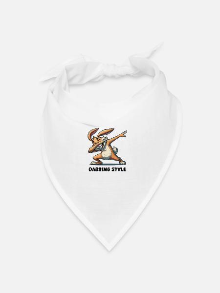 hase dabbing comic - Bandana Dreieckstuch - Weiß