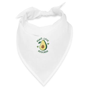 Frieden, Liebe und Avocado - Bandana Dreieckstuch - Weiß - Vorne