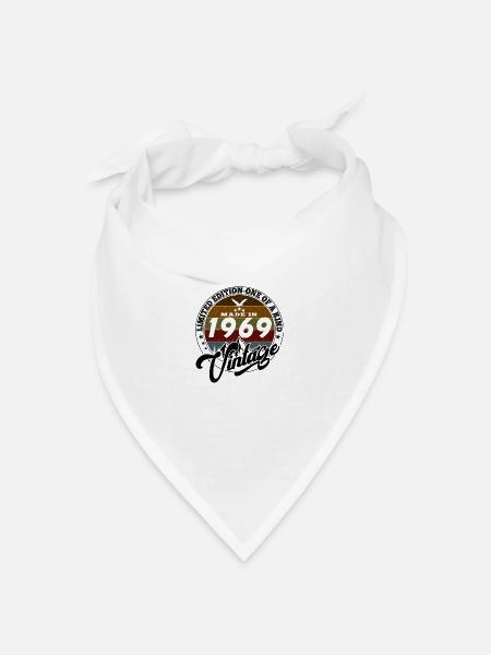 Eleganter Vintage: 1969 Retro Geschenk 1969 2025 - Bandana Dreieckstuch - Weiß