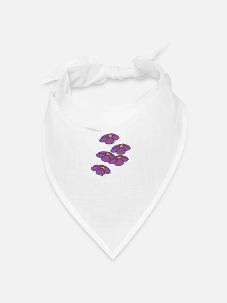 blumen - Bandana Dreieckstuch - Weiß