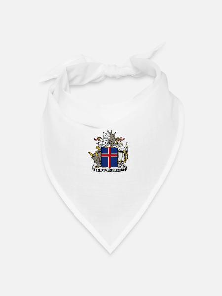 Iceland coat arms - Bandana Dreieckstuch - Weiß