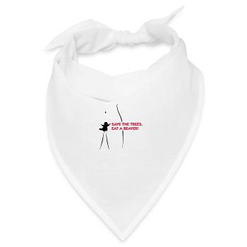Rette die Bäume. Esst einen Biber. - Bandana Dreieckstuch - Weiß - Vorne