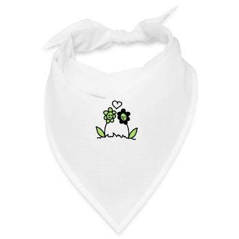 Flowers in Love - Bandana Dreieckstuch - Weiß - Vorne