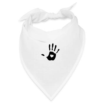 hand herz - Bandana Dreieckstuch - Weiß - Vorne