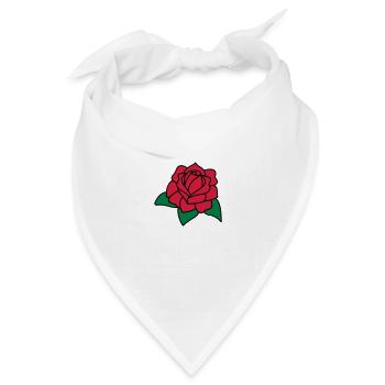 red rose - Bandana Dreieckstuch - Weiß - Vorne