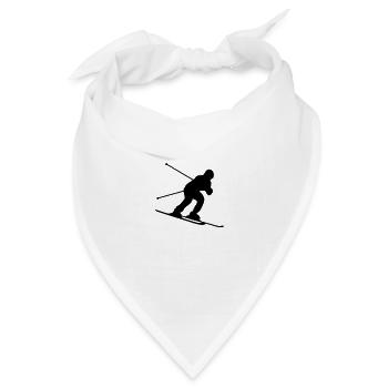 skiing downhill - Bandana Dreieckstuch - Weiß - Vorne