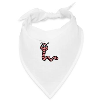 frecher Regenwurm - Bandana Dreieckstuch - Weiß - Vorne