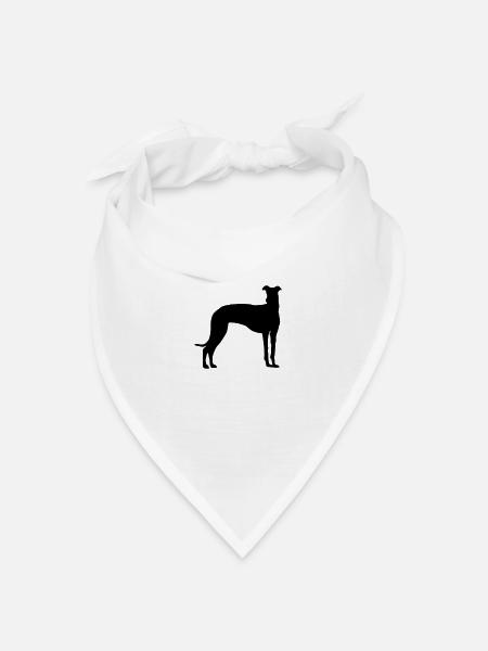 Galgo Silhouette Hunde Hund Windhunde - Bandana Dreieckstuch - Weiß