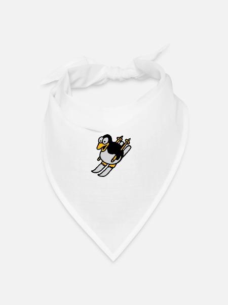 pinguin_ski_022011_i_3c - Bandana Dreieckstuch - Weiß