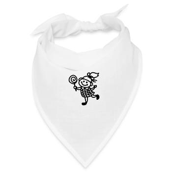 Mädchen mit Lolli - line - Bandana Dreieckstuch - Weiß - Vorne