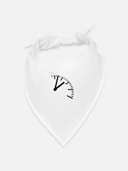 Zeit, Uhr - Bandana Dreieckstuch - Weiß