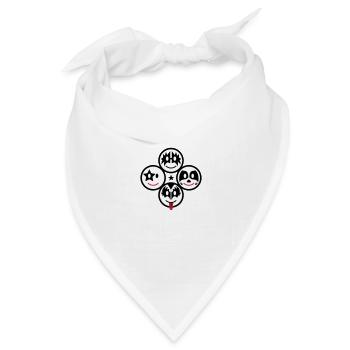 Smiley Kiss Icons (quadratisch) 3c - Bandana Dreieckstuch - Weiß - Vorne