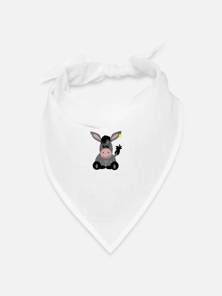 esel kindermotiv - Bandana Dreieckstuch - Weiß