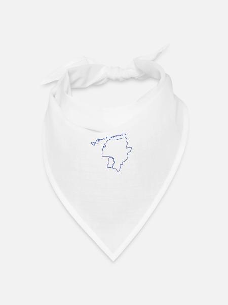 Umriss Ostfrieslands - Bandana Dreieckstuch - Weiß