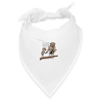 Halts Maul Mike - Makaken - Bandana Dreieckstuch - Weiß - Vorne