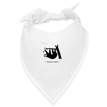 Faultier Faul Faulpelz Tier - Bandana Dreieckstuch - Weiß - Vorne