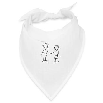 family_mom_and_dad_1c - Bandana Dreieckstuch - Weiß - Vorne