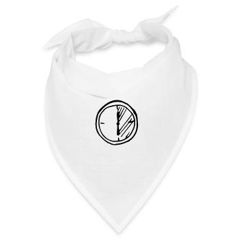 Uhr, halbe Std, , schnell, langsam, Stoppuhr, - Bandana Dreieckstuch - Weiß - Vorne