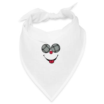 Petanque Ball Smiley-Lächeln tongue2 - Bandana Dreieckstuch - Weiß - Vorne