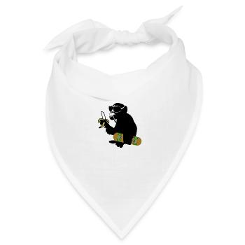skateboard monkey - Bandana Dreieckstuch - Weiß - Vorne