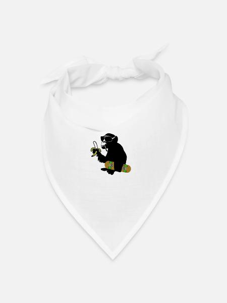 skateboard monkey - Bandana Dreieckstuch - Weiß