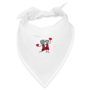 2 herzen beste umriss rahmen herz best friends tex - Bandana Dreieckstuch - Weiß - Vorne