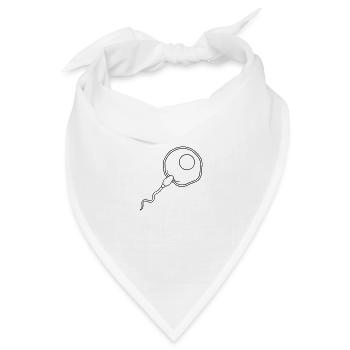 befruchtung eizelle besamen ei sperma spermium - Bandana Dreieckstuch - Weiß - Vorne