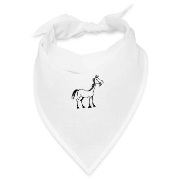 lustiges Pferd - Bandana Dreieckstuch - Weiß - Vorne