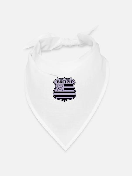 breizh Bretagne - Bandana Dreieckstuch - Weiß